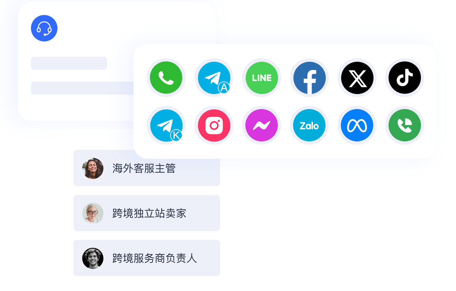 独角兽SCRM翻译器支持WhatsApp、telegram、LINE等平台多账号聚合管理，满足海外客服、跨境独立站卖家、跨境服务商的业务沟通场景
